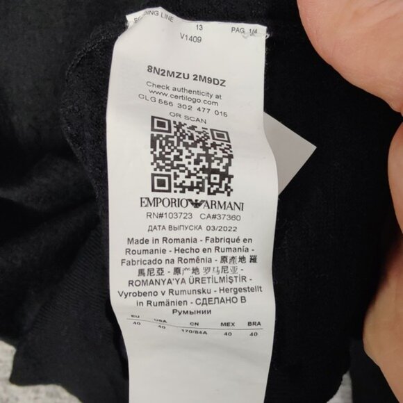 Emporio Armani Black Pure Virgin Wool Turtleneck Sweater Womens Size 40 US Small - Picture 7 of 10